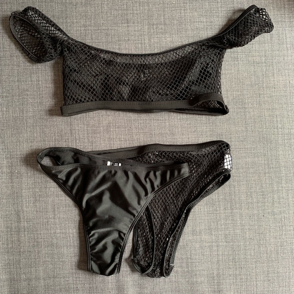 Black netted bikini